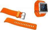 Oranje - TPU Siliconen armband voor Fitbit Blaze - Maat L (21cm)