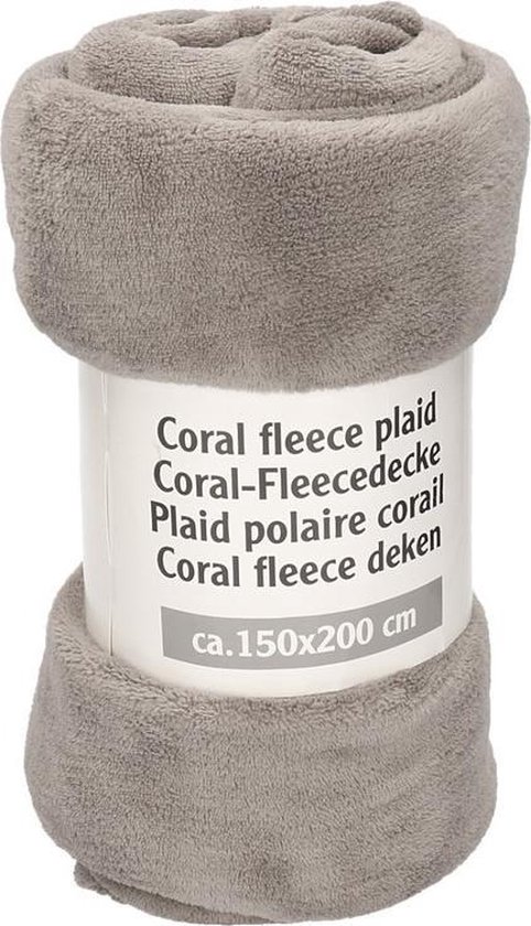 Betongrijze fleece deken - 150 x 200 - plaid | bol.com