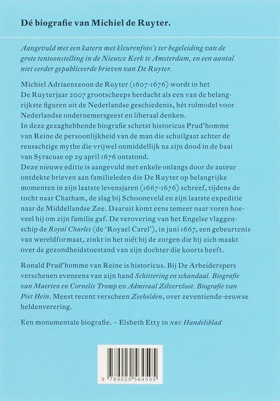 Rechterhand Van Nederland Biografie Van Michiel De Ruyter - Ronald Prud'Homme van Reine