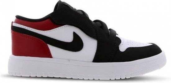 NIKE JORDAN 1 LOW Sneaker - Jongens - Zwart/Wit/Rood - Maat 31 | bol.com
