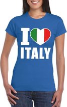Blauw I love Italie fan shirt dames XS