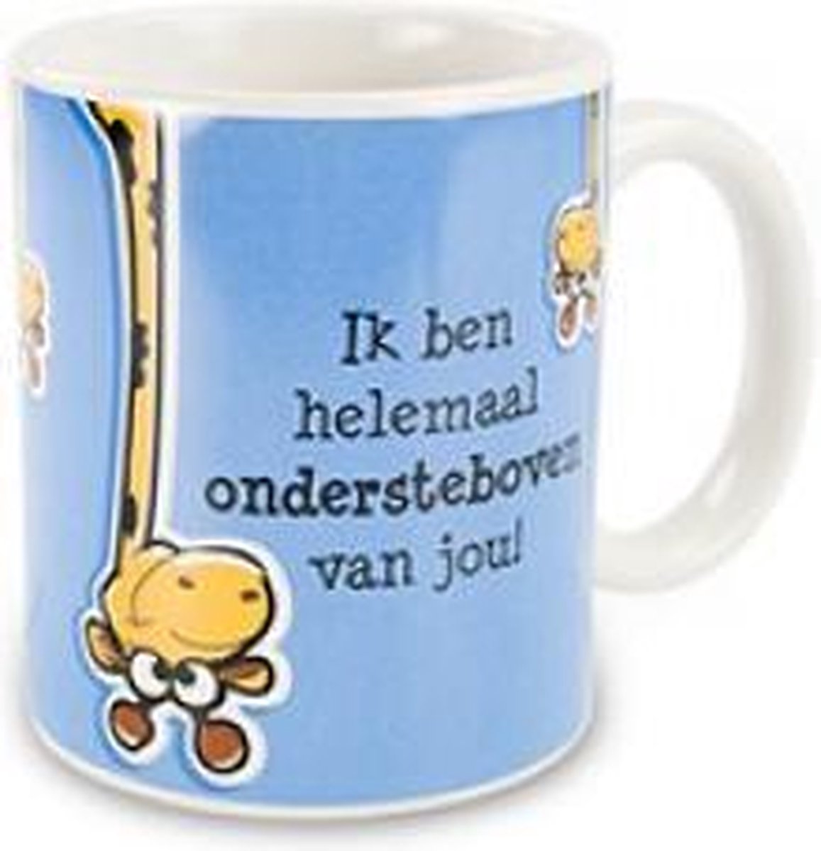 Mok met opdruk Ik ben helemaal ondersteboven van jou
