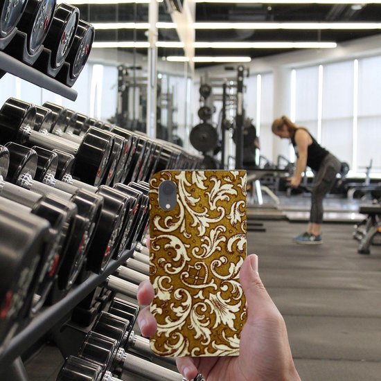 Housse iPhone Xr Standcase Design Baroque Goud
