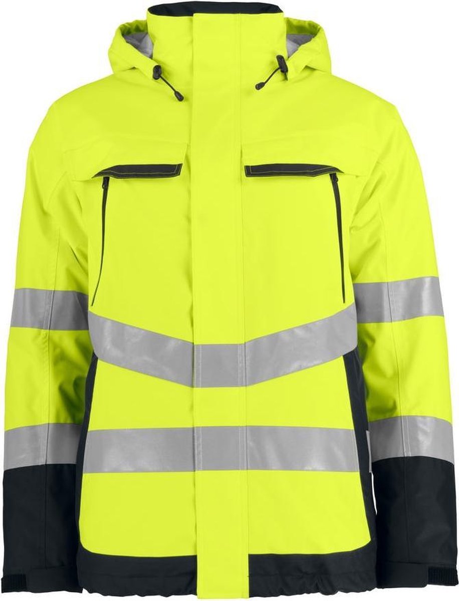 ProJob 6441 GEVOERDE SIGNALISATIE REGENJAS EN ISO 20471 KLASSE 3 646441 - Geel/Zwart - M