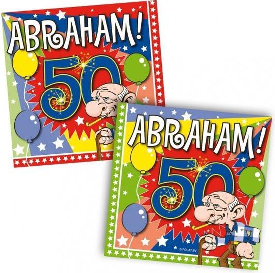 Donder spreken beroerte 20x Abraham 50 jaar leeftijd themafeest servetten 25 x 25 cm papier -  Vijftigste/50e... | bol.com