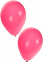 Bellatio Decorations ballonnen - 50 stuks - roze - 27 cm - helium of lucht - verjaardag / versiering
