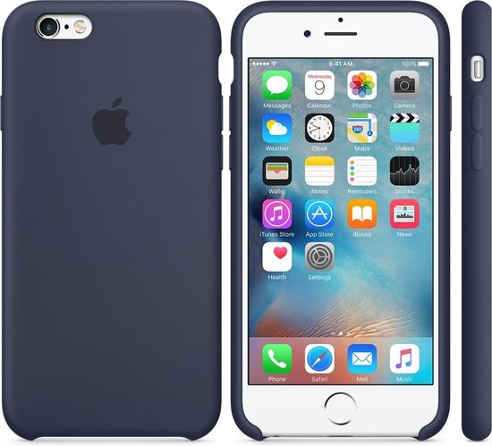 manipuleren verhaal kust Apple iPhone 6/6S silicone hoesje - donkerblauw | bol.com