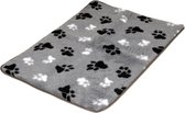 Lovely Nights vetbed/kleed grey with 2 color print paw  + bies 75x50 rechthoek