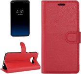 For Samsung Galaxy S8 Litchi structuur horizontaal Flip lederen hoesje met Magnetic Buckle & houder & Card Slots & Wallet (rood)
