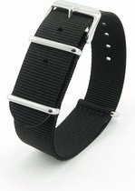 Premium Black Nato strap 20mm - Horlogeband Zwart