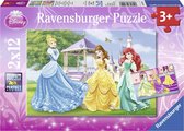 Ravensburger Disney Princess Prinsessen in het kasteel en de tuin - Twee puzzels van 12 stukjes
