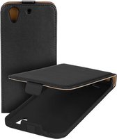 Lelycase Zwart Eco Leather Flip Case Cover Huawei Ascend G630