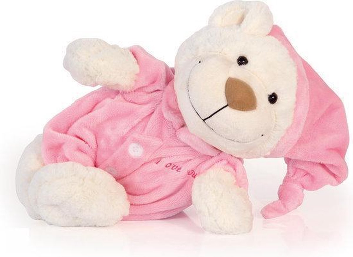 Plush Sleeping Bear soft pink | bol.com