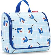 Reisenthel Toiletbag XL Toilettas Ophangen - Maat XL - 4L - Leaves Blue Lichtblauw