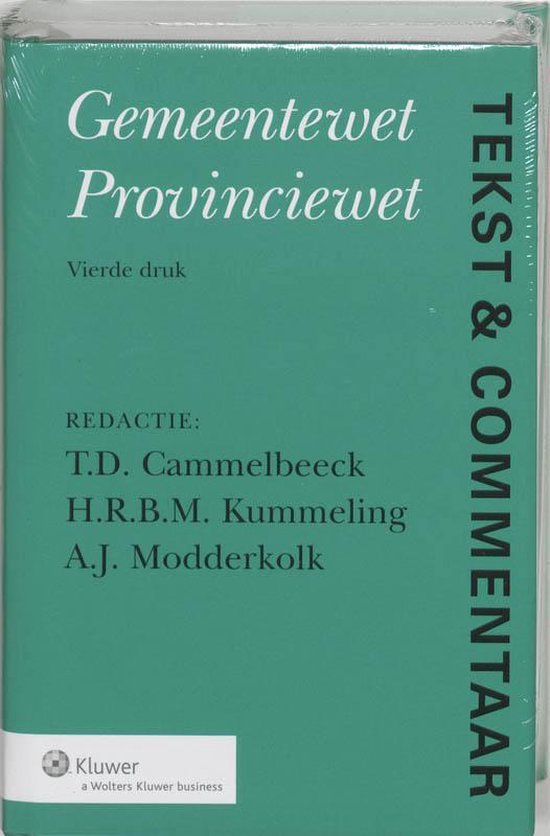 Tekst & Commentaar Gemeentewet Provinciewet - cover