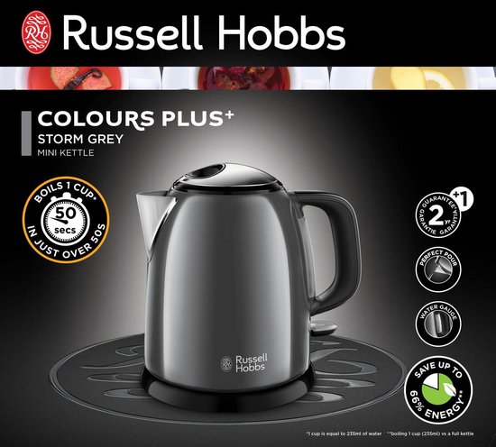 puur Zending Beperkt Russell Hobbs 24993-70 Colour Plus+ Mini Waterkoker 1 Liter - Grijs |  bol.com