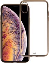 Hoesje voor iPhone Xs / X Transparant Soft TPU Gel Siliconen Case iCall - Goud