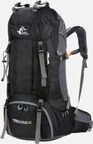 Backpack 60 liter - Travel Rugzak  - Lichtgewicht Zwart