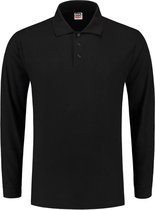 Tricorp Poloshirt lange mouw - Casual - 201009 - Zwart - maat XS