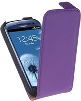 LELYCASE Flip Case Lederen Hoesje Samsung Galaxy S/Plus Paars