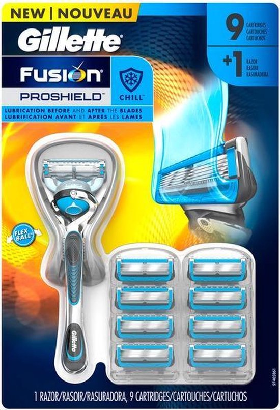 Gillette Fusion5 Proshield Chill- Scheersysteem + 9 scheermesjes