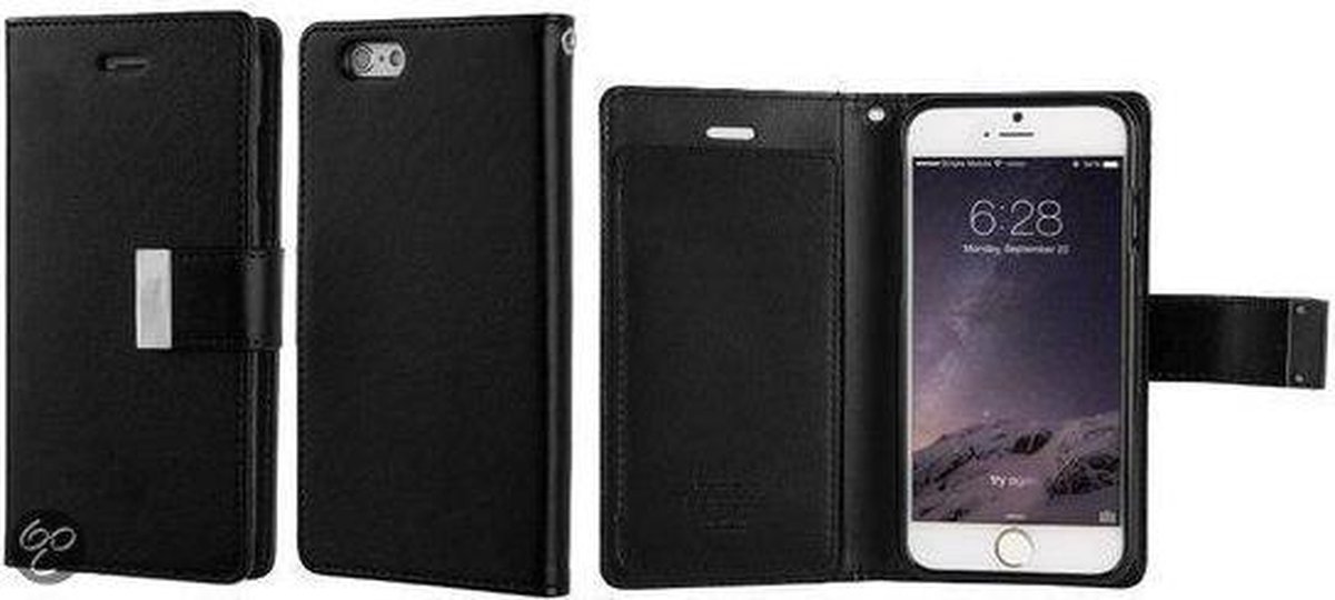 iPhone 6 Hoesje Rich Diary Mercury Cover Zwart