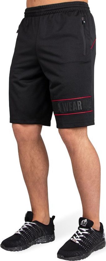 Gorilla Wear Branson Shorts - Zwart/Rood - S