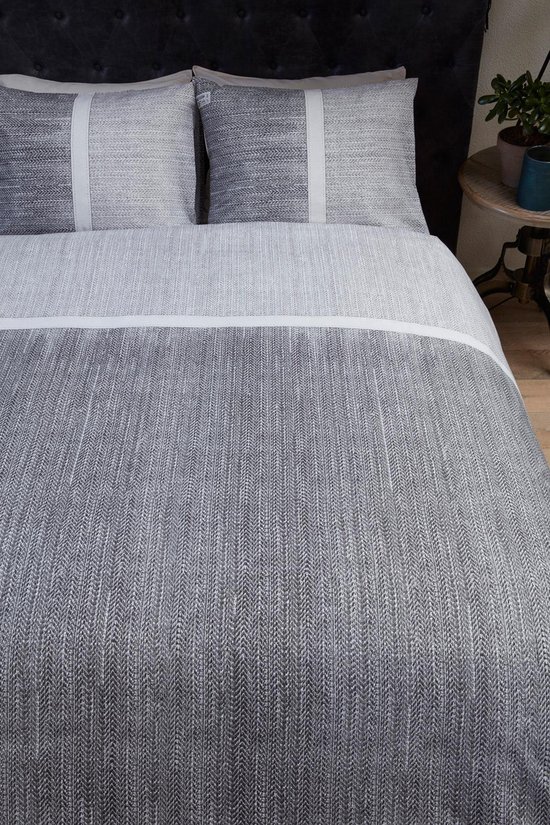 Riviera Maison Amsterdam Loft dekbedovertrek - Lits-Jumeaux XL - 260x200/220 - Grijs — afbeelding 4