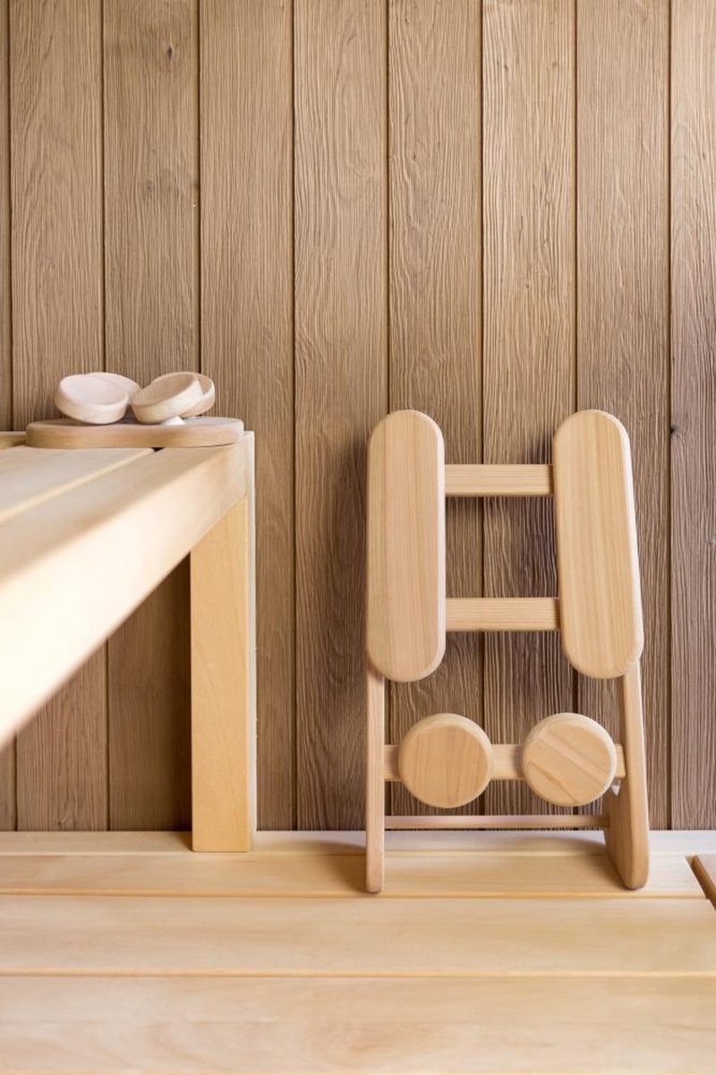 Hofmeister Sauna-rugleuning, sauna-accessoires van lindehout, ergonomisch gevormd, kurkstopper, in de EU gemaakt