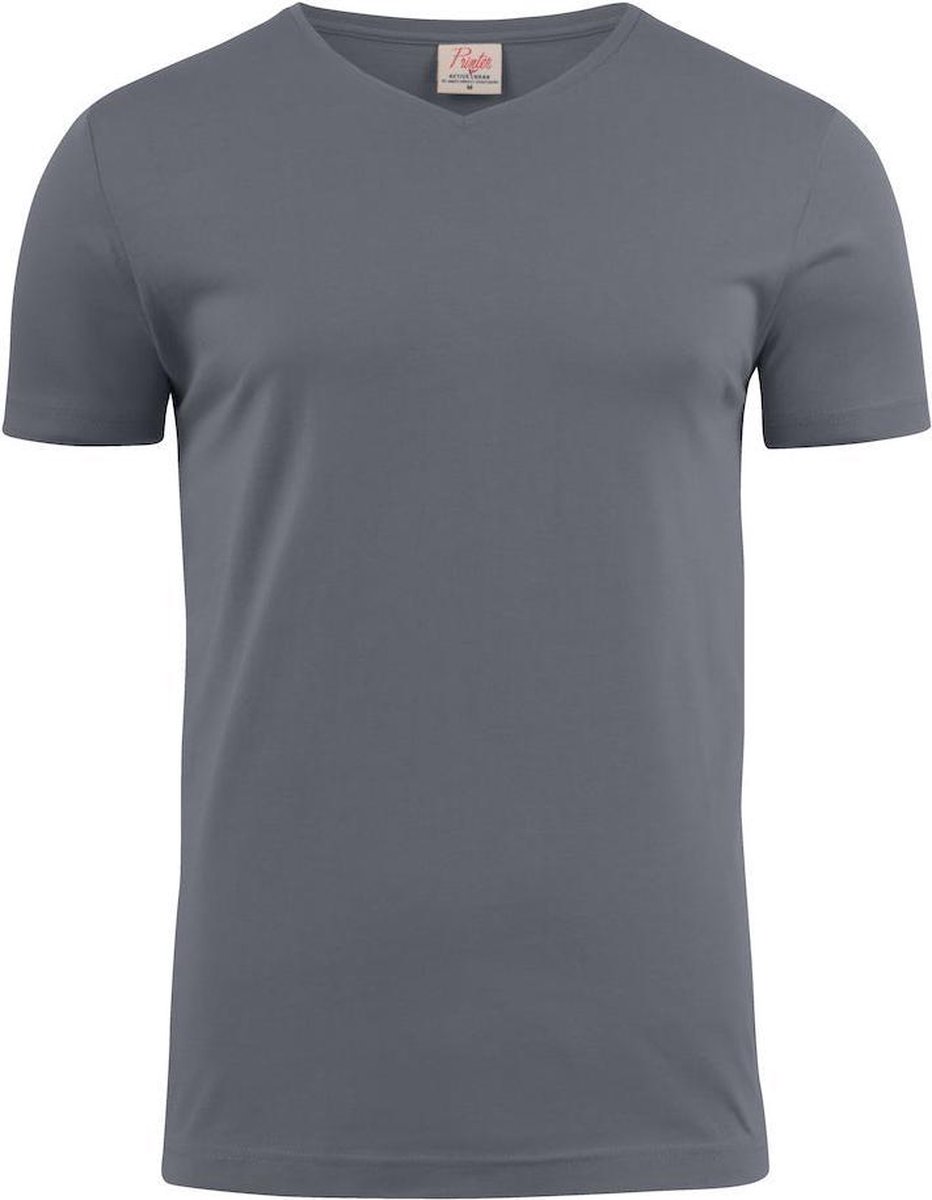 Printer T-shirt Heavy V-hals Man 2264024 Staalgrijs - Maat M