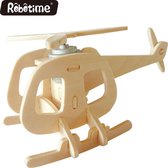 Robotime P240 houten helicopter met zonnecel