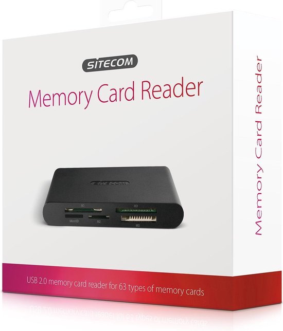 Sitecom - USB 2.0 Memory Card Reader - geheugenkaartlezer - SD - Micro SD - Memory Stick - Sitecom