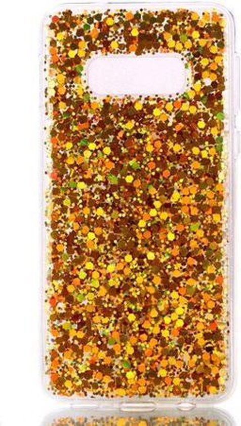 Shop4 - Geschikt voor Samsung Galaxy S10e Hoesje - Zachte Back Case Glitter Goud