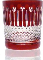 Kristallen whiskeyglazen  - Whiskyglas CHRISTINE - ruby - set van 2 glazen - gekleurd kristal