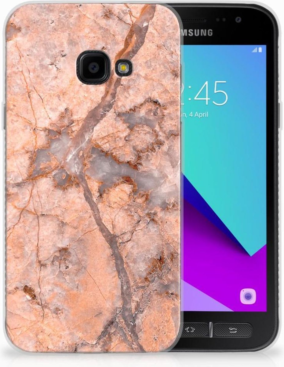 Samsung Galaxy Xcover 4 | Xcover 4s TPU Siliconen Hoesje Marmer Oranje