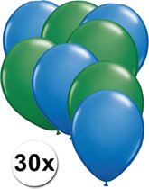 Ballonnen Blauw & Groen 30 stuks 27 cm