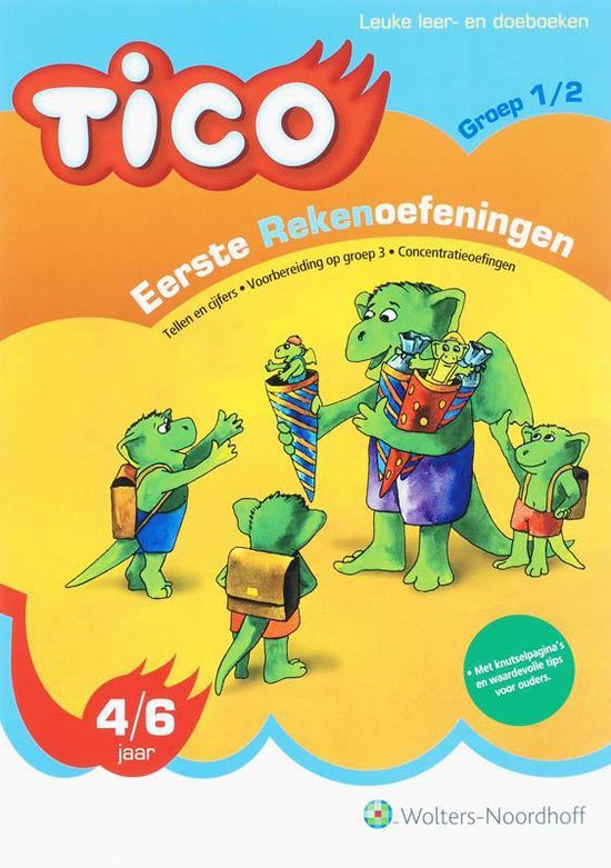 Cover van het boek 'Tico: Eerste rekenoefeningen / Groep 1/2 4/6 jaar / deel tellen en cijfers'