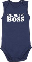 frogs and dogs romper call me the boss  navy 50/56