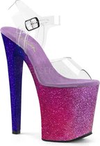Pleaser Sandaal met enkelband, Paaldans schoenen -38 Shoes- XTREME-808OMBRE Paaldans schoenen Roze/Paars