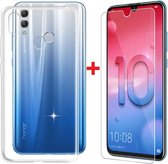 Huawei P Smart (2019) Hoesje Transparant TPU + Glazen Screenprotector