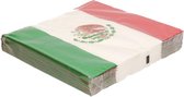 20x Décorations à thème Country Serviettes drapeau Mexique 33 x 33 cm - Articles de fête et décoration