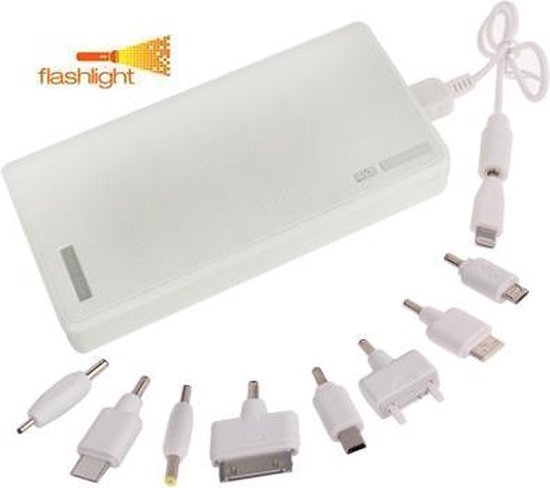 15000mAh Dual-USB Smart Mobile Power Bank Externe batterij met zaklamp,  voor iPad,... | bol.com