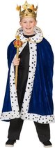 Koning verkleed cape blauw voor jongens - carnavalskleding voor kinderen 116 (6 jaar)