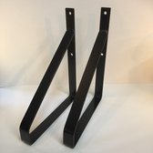 Stalen plankdragers set 2 zwart 15cm