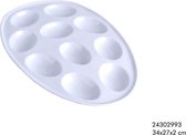 Eierschaal wit aardewerk voor 10 eieren