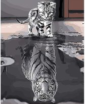 schilderen op nummer kat/tijger 40x50cm