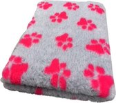 Vetbed Dierenmat Dierenkleed Xtra Soft - 2 kleur Big Paw- Grijs Fuchsia latex anti-slip 100 * 75 cm