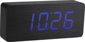 Gingko Wekker - Alarmklok Slab Click Clock Black- blauwe LED