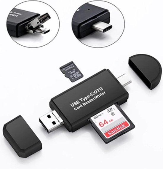 Lecteur de carte USB pour carte Micro SD - Carte SD - Convient pour  téléphone, PC et