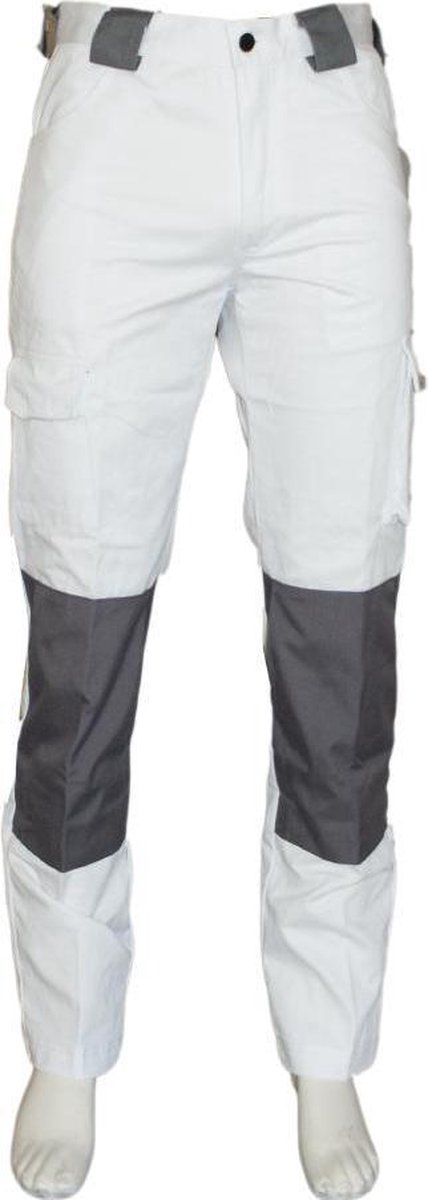 Yoworkwear Werkbroek katoen/polyester wit-grijs maat 40